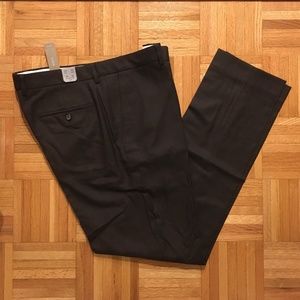 Men's Bowery Slim 100% Wool Brown Pants 33/32 NWT
